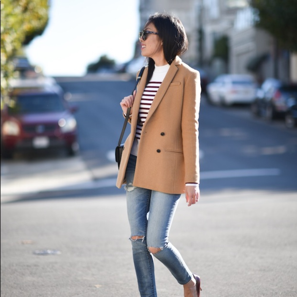 Banana Republic Camel Wool Blazer Coat size 2
